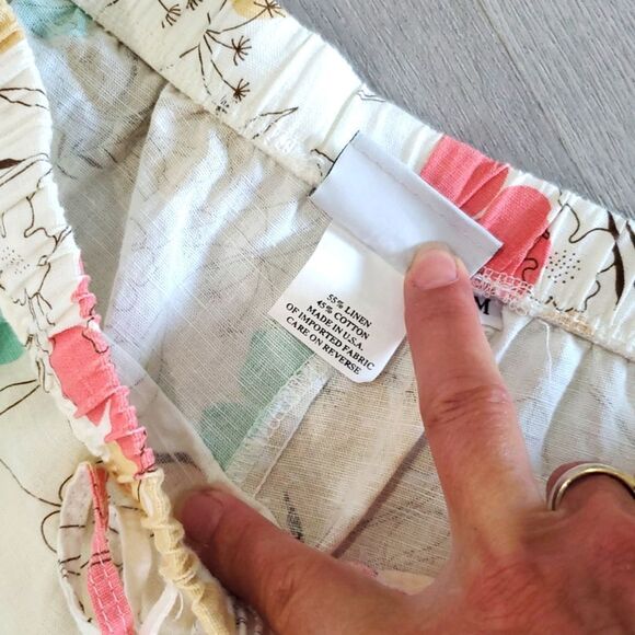 Marc Ware, Hot Cotton Floral Palazzo Linen Pant, Size Med - Picture 4 of 5